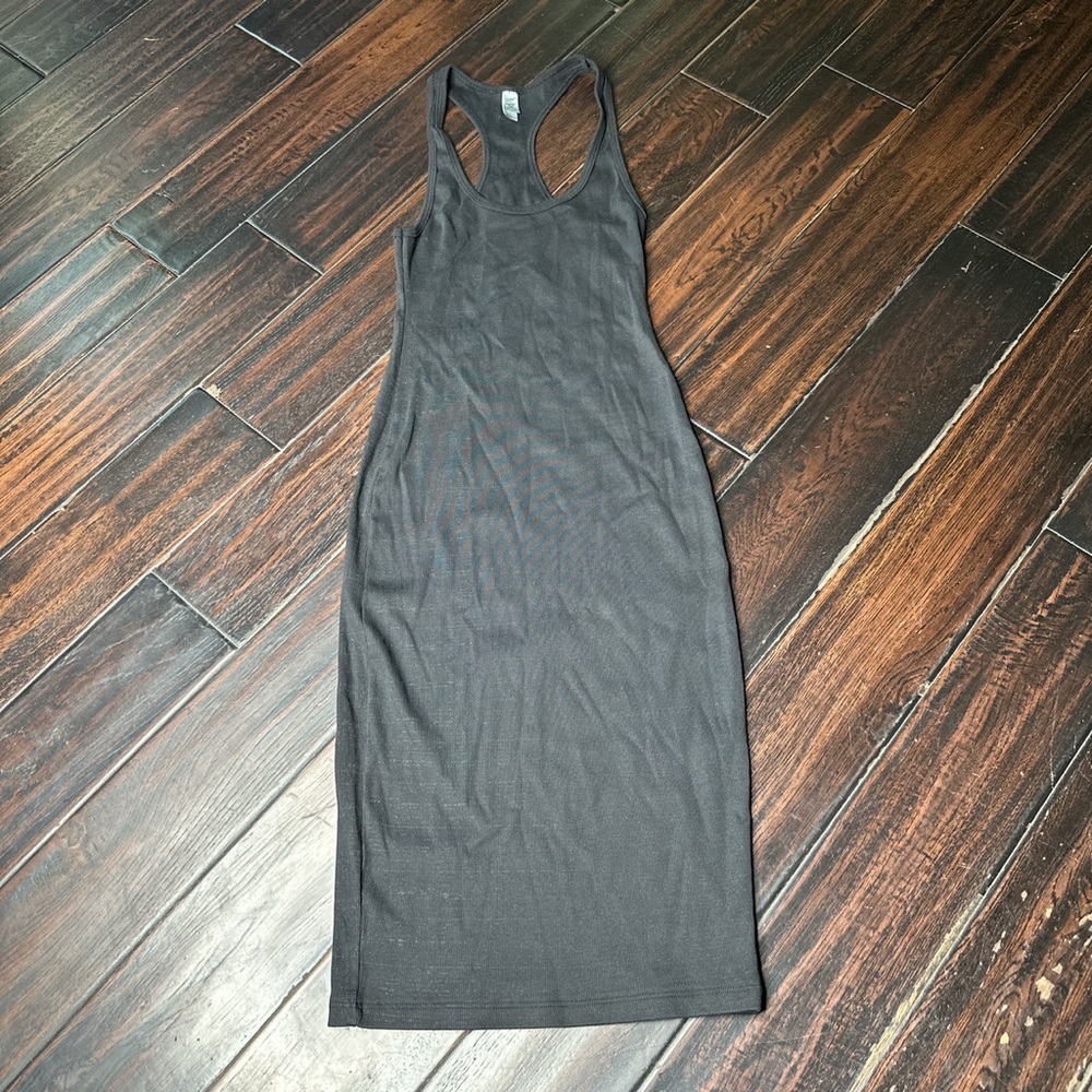 Ribbed cotton racer back midi dress Los Angeles Apparel casual summer basic